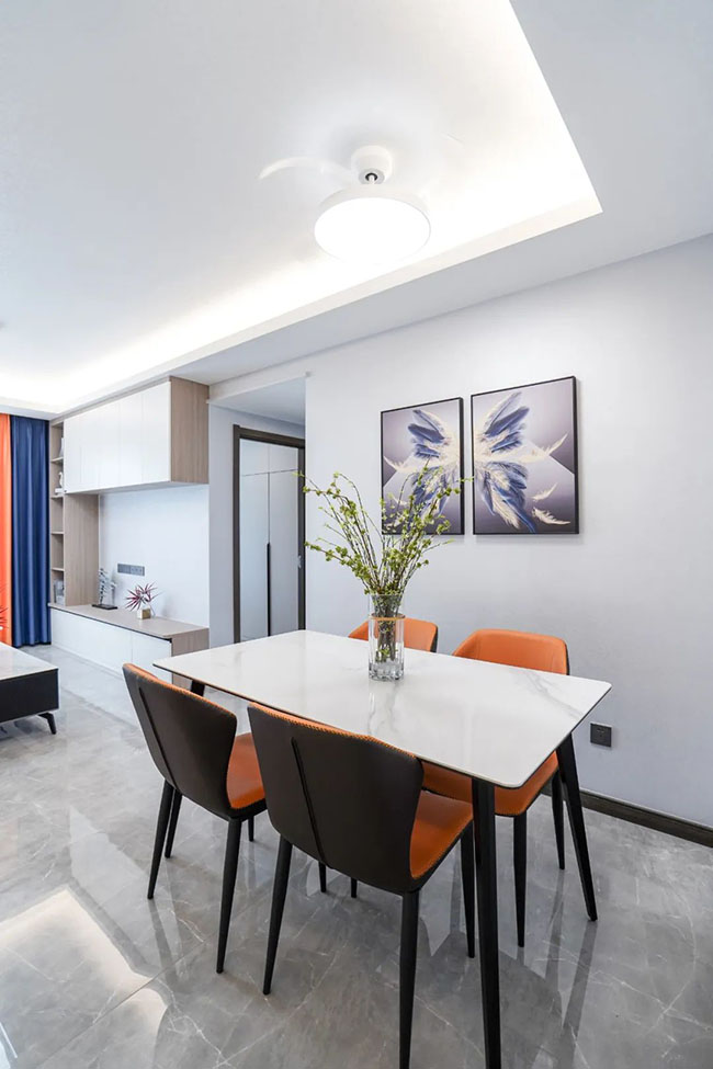 103㎡大收納三居，玄關+餐廳大型定制柜，雙榻榻米房實用設計